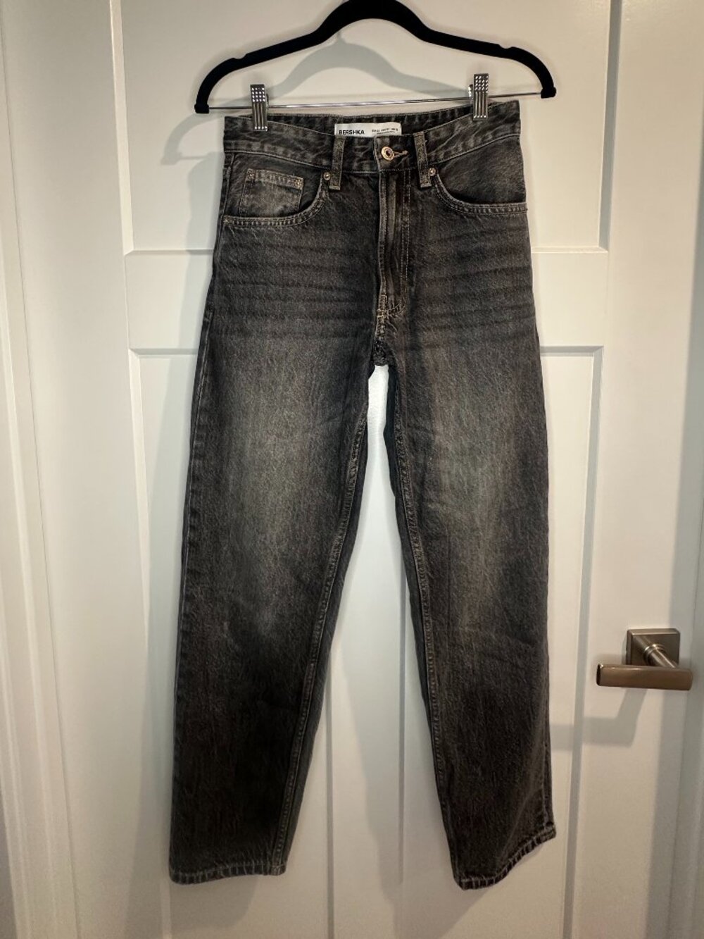 Bershka Gray Straight Leg Jeans